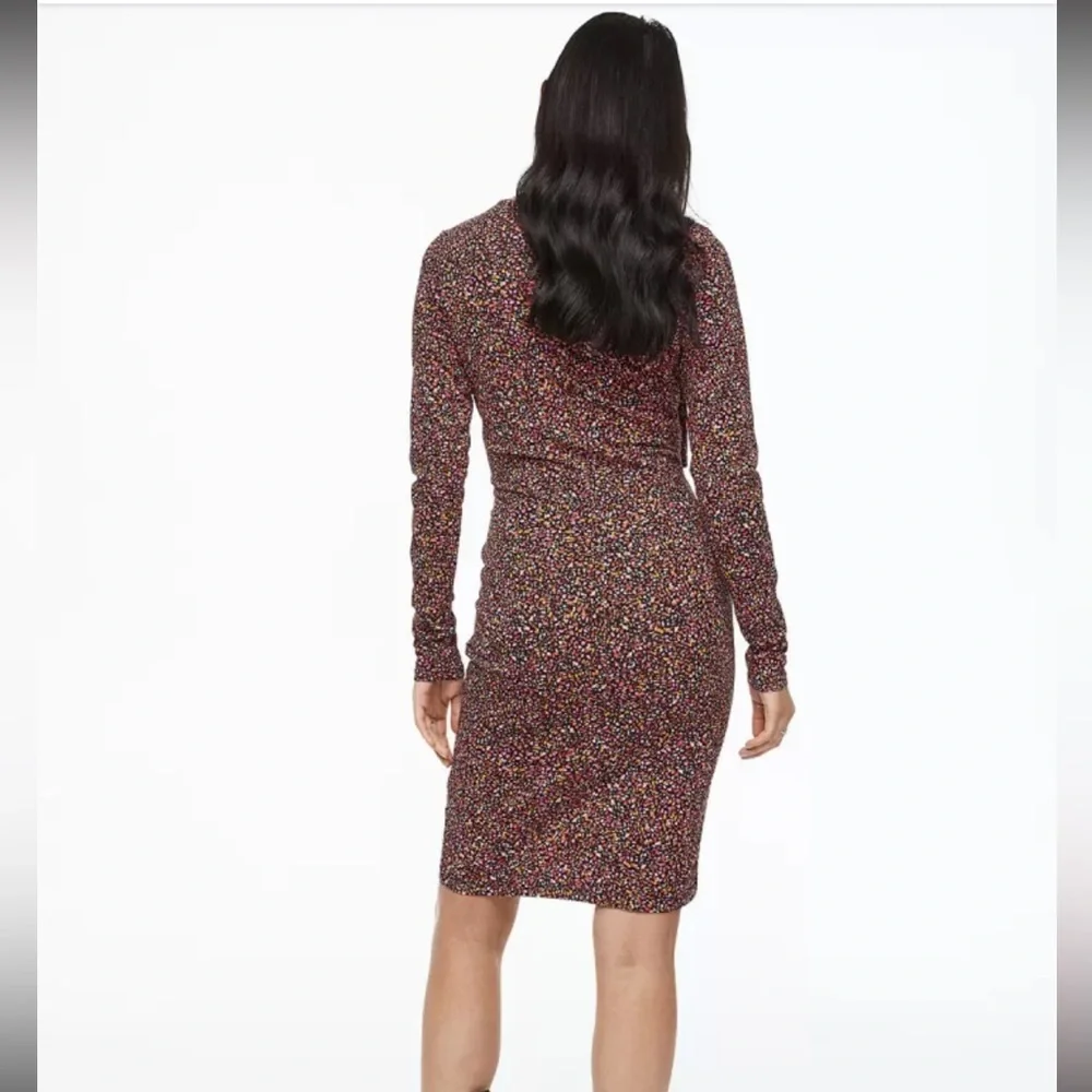 NWT H&M Women’s MAMA Maternity Colorful Speckled KNOT-DETAIL NURSING DRESS - Picture 5 of 16